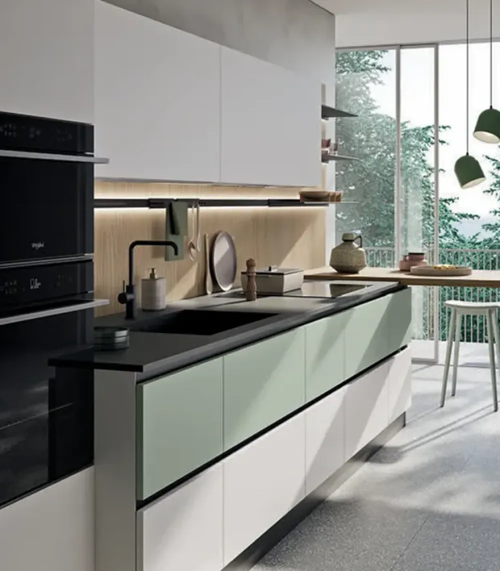 Cucina con penisola in laminato opaco altri colori Easy a prezzo ribassato^Ar-Due Outlet