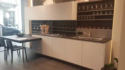 Cucina con penisola in laminato opaco grigia Alea a prezzo scontato Cucine Con Penisola|Cucine Moderne