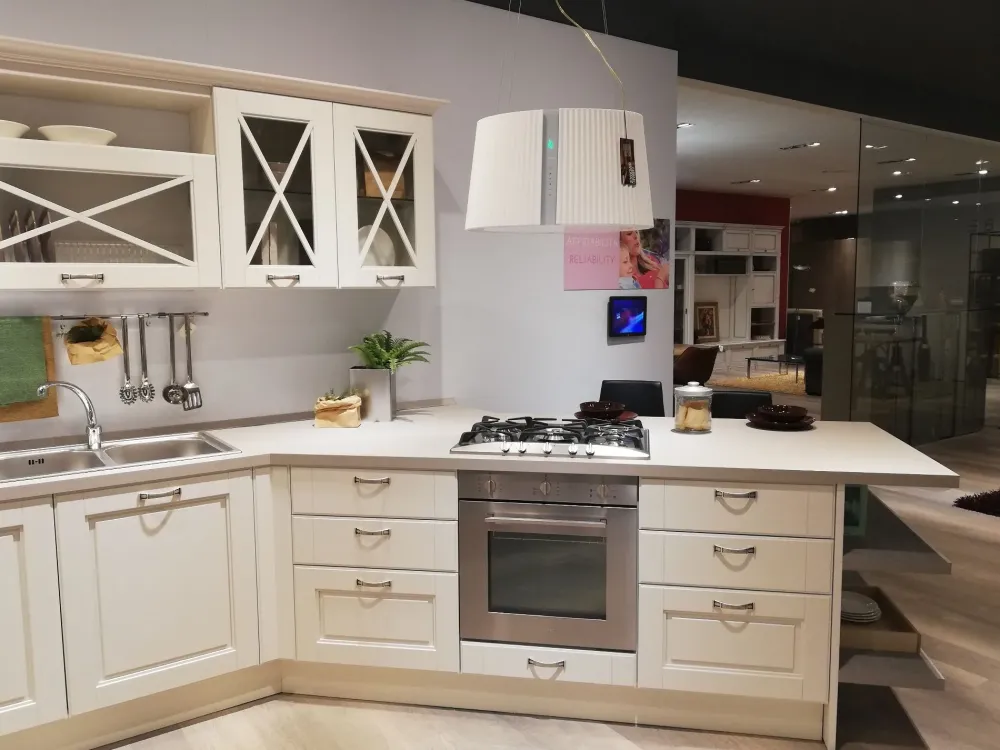 Cucina con penisola in legno a prezzo scontato 56%^Lube Cucine