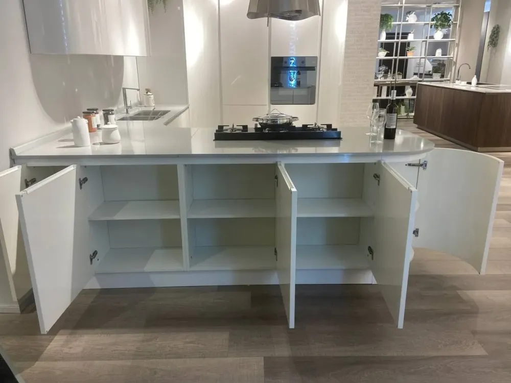Cucina con penisola moderna bianca Ar^Ar-Due Discount
