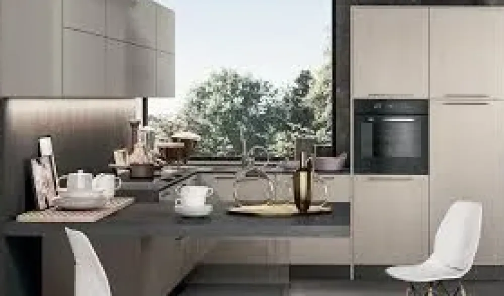 Cucina con penisola moderna rovere chiaro Round 3 a soli 10517 Euro^Arredo3 Hot