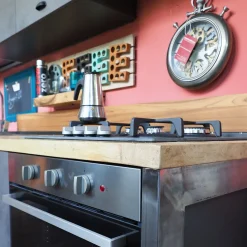 Outlet Etnico Cucina Cucina industrial piano legno lineare con un ribasso imperdibile- Cucine Lineari