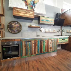 Collezione esclusiva Cucina Cucina multicolor  moderna vintage   lineare con uno sconto imperdibile- Cucine Lineari|Cucine Moderne