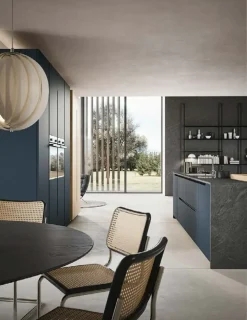 Cucina design con penisola altri colori in laminato materico Lesmo^Dibiesse Outlet