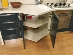 Cucina moderna con penisola grigio in laccato lucido Sfera^Dibiesse Hot