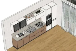 Prima Cucine Cucina Domino moderna bianca lineare scontata 32%- Cucine Lineari|Cucine Moderne