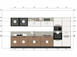 Prima Cucine Cucina Domino moderna bianca lineare scontata 32%- Cucine Lineari|Cucine Moderne