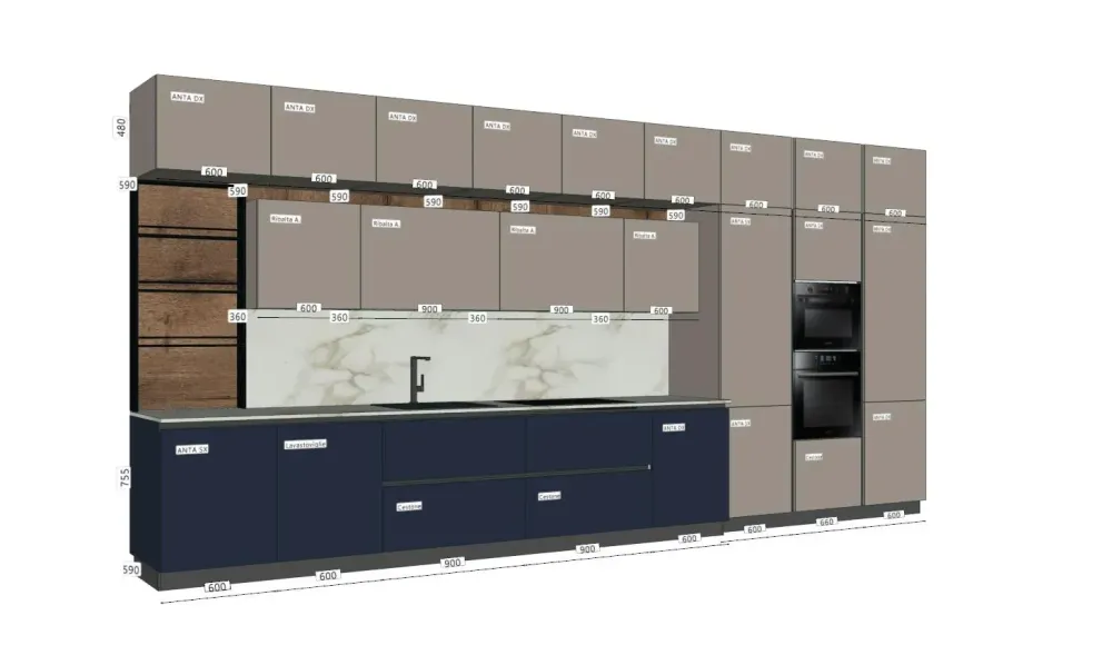 Cucina Easy design altri colori lineare scontata 30%^Ar-Due