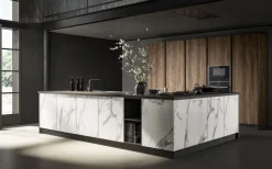 Cucina design con isola bianca in laminato materico Acc 1^Essebi Online