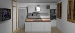 Cucina moderna con isola bianca in laccata opaco Flay Cucine Ad Isola|Cucine Moderne