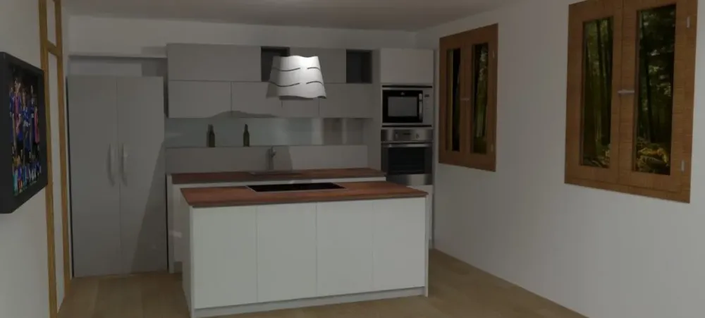 Cucina moderna con isola bianca in laccata opaco Flay Cucine Ad Isola|Cucine Moderne