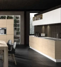 Hot Cucina moderna lineare bianca in laminato materico Zenit 1 Cucine Lineari|Cucine Moderne