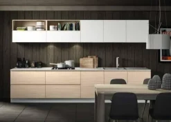 Hot Cucina moderna lineare bianca in laminato materico Zenit 1 Cucine Lineari|Cucine Moderne