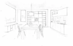 Hot Cucina moderna lineare bianca in laminato materico Zenit 1 Cucine Lineari|Cucine Moderne