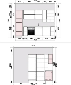Cucina moderna ad angolo bianca in polimerico lucido Filoescape^Euromobil Online