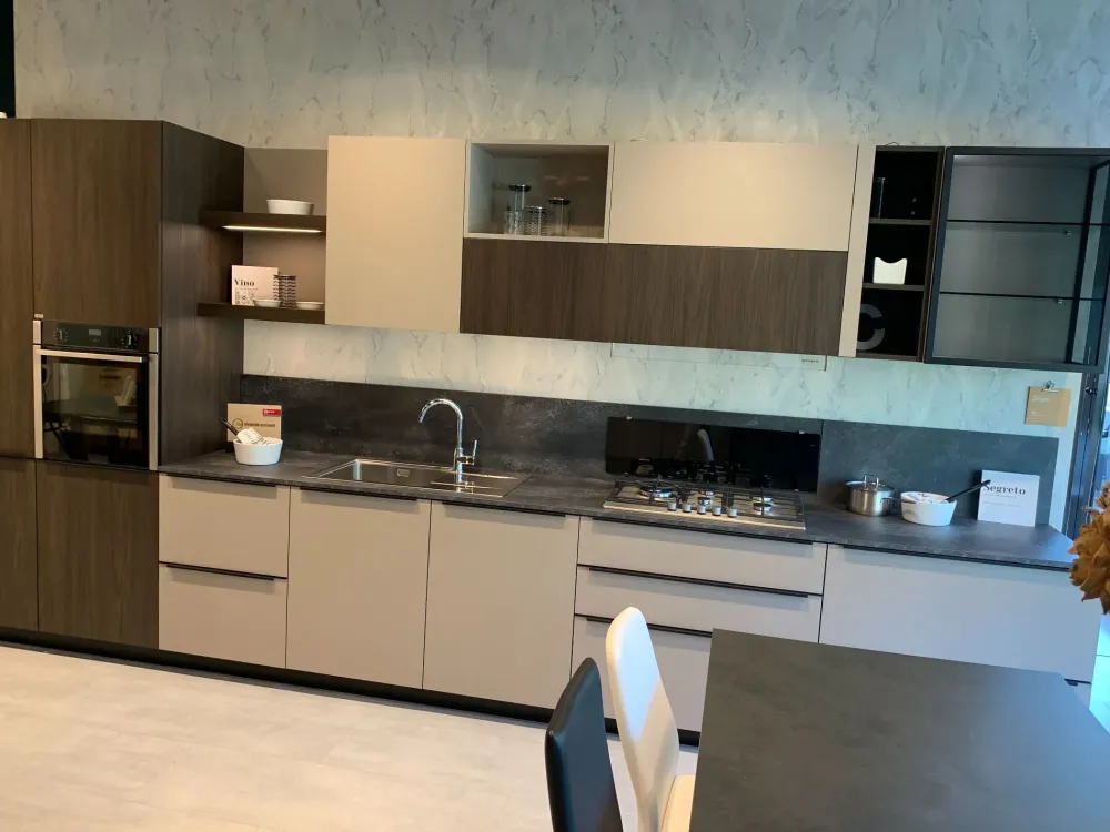 Clearance Cucina Feel moderna tortora lineare scontata 30% Cucine Lineari|Cucine Moderne