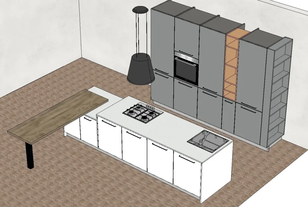 Best Cucina grigia design con isola Time a soli 8600 Euro Cucine Ad Isola|Cucine Design