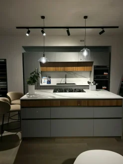 Cucina grigia design con isola Metropolis in offerta Cucine Ad Isola|Cucine Design
