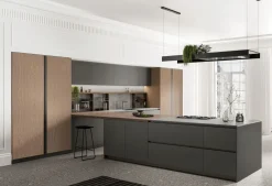 Arredo3 Cucina grigia design con penisola Time- Cucine Con Penisola|Cucine Design