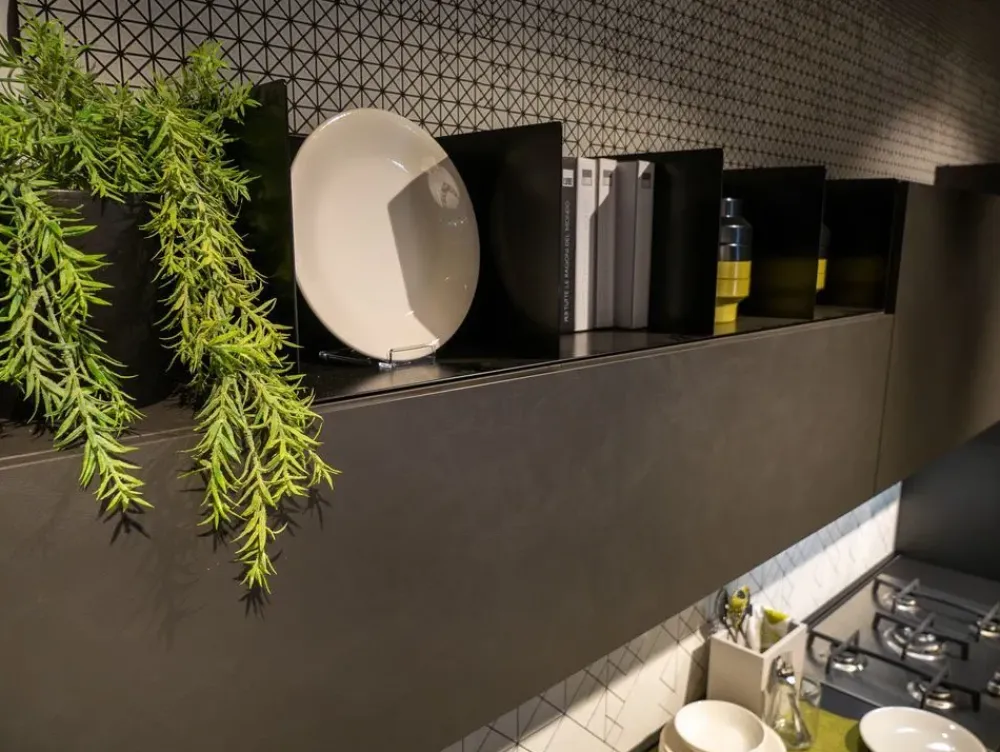 Lube Cucine Cucina grigia design lineare Creativa in Offerta Outlet- Cucine Lineari|Cucine Design