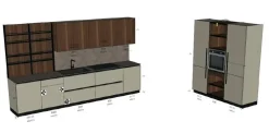 Clearance Cucina grigia design lineare Cucina pet grigio noce cordesco a soli 10800 Euro Cucine Lineari|Cucine Design