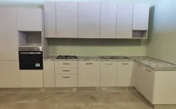 Outlet Cucina grigia moderna ad angolo Creta a soli 3000 Euro Cucine Ad Angolo|Cucine Moderne