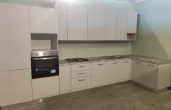 Outlet Cucina grigia moderna ad angolo Creta a soli 3000 Euro Cucine Ad Angolo|Cucine Moderne