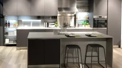 La casa moderna Cucina grigia moderna con isola Carol- Cucine Ad Isola|Cucine Moderne