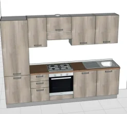 Cucina grigia moderna lineare Angela in Offerta Outlet^Giannei Outlet