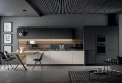 Arredo3 Cucina grigia moderna lineare Ylak a soli 14217 Euro- Cucine Lineari|Cucine Moderne
