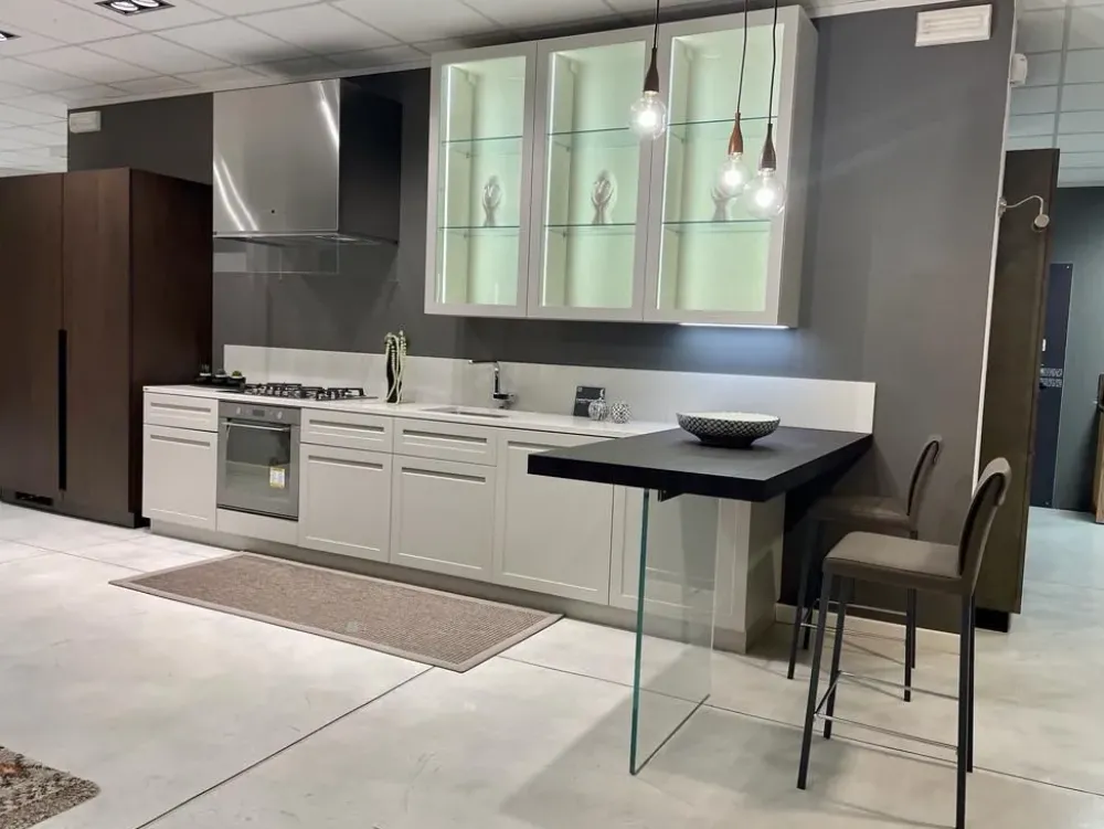 Online Cucina grigia moderna lineare Carattere Cucine Lineari|Cucine Moderne