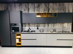 Cucina grigia moderna lineare Plk silicio in offerta^Artigianale Online