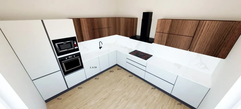 Cucina grigio design ad angolo Sp22^Astra Best