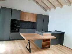 Online Cucina grigio design con penisola Ingrosso cucine moderne icm46 in Offerta Outlet Cucine Con Penisola|Cucine Design