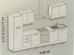 Clearance Cucina grigio design lineare Linea scontata Cucine Lineari|Cucine Design