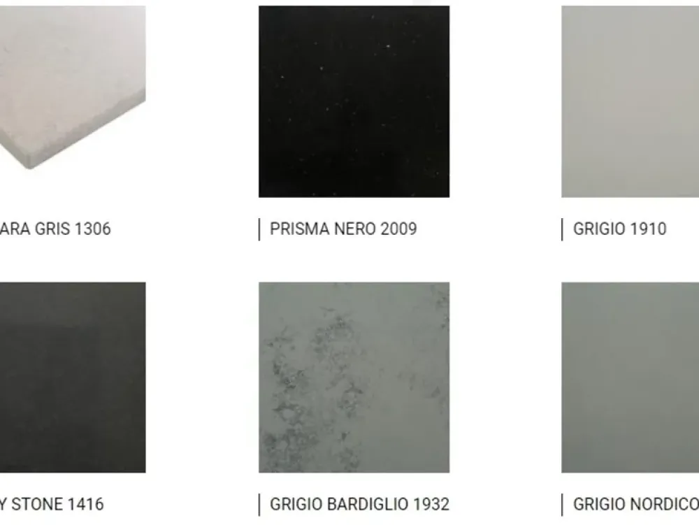 Arredo3 Cucina grigio moderna ad angolo Round in Offerta Outlet- Cucine Ad Angolo|Cucine Moderne