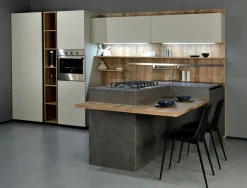 Cucina grigio moderna con penisola Time Frighetto^Collezione esclusiva