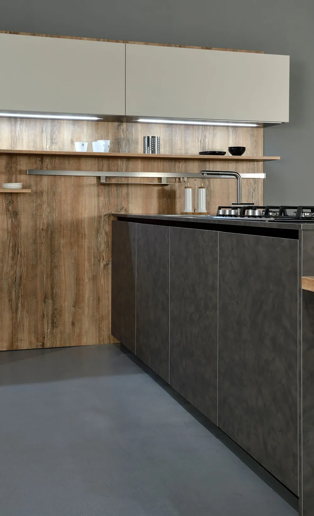 Cucina grigio moderna con penisola Time Frighetto^Collezione esclusiva