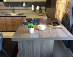 Online Cucina grigio moderna con penisola Noce imperial in Offerta Outlet Cucine Con Penisola|Cucine Moderne