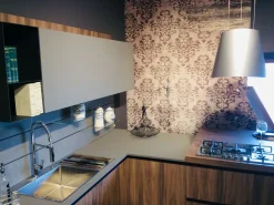 Online Cucina grigio moderna con penisola Noce imperial in Offerta Outlet Cucine Con Penisola|Cucine Moderne