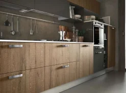 Cucina industriale lineare Modello planet wood a prezzo scontato^Mobilificio Bellutti Online