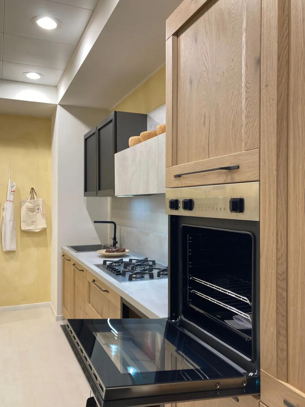 Cucina industriale rovere chiaro lineare Asia in Offerta Outlet^Arredo3 Discount