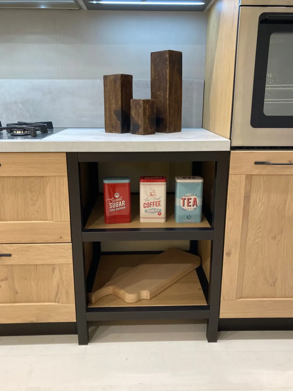 Cucina industriale rovere chiaro lineare Asia in Offerta Outlet^Arredo3 Discount