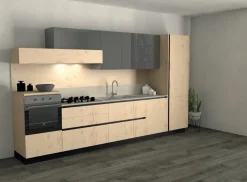 Stosa Cucina Infinity moderna rovere chiaro lineare scontata 25%- Cucine Lineari|Cucine Moderne