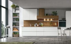 Stosa Cucina Infinity moderna rovere chiaro lineare scontata 25%- Cucine Lineari|Cucine Moderne