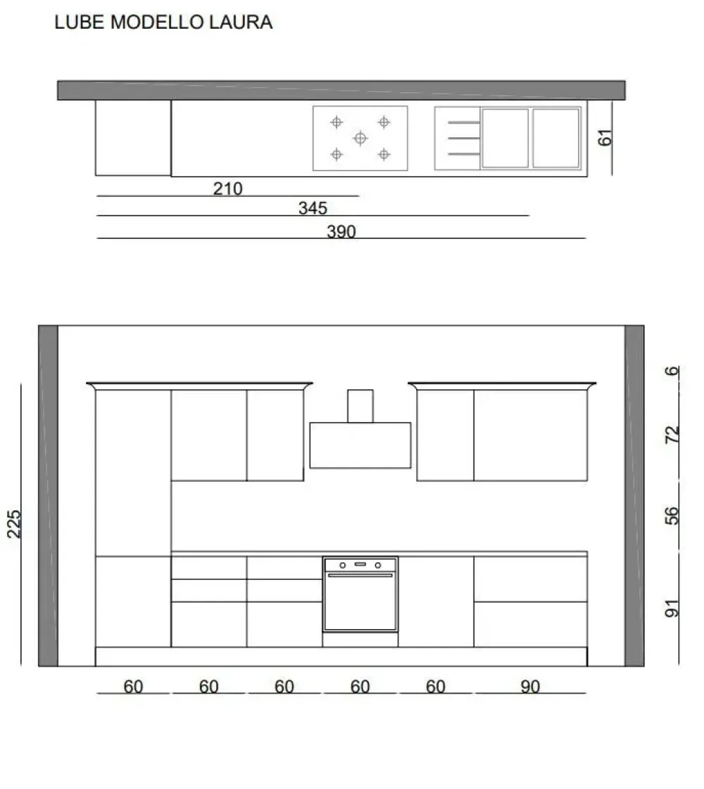 Lube Cucine Cucina Laura lineare con un ribasso imperdibile- Cucine Lineari