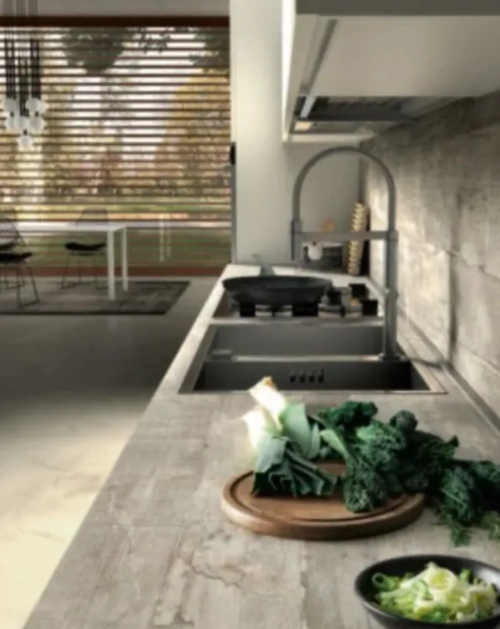 Essebi CUCINA lineare Mhid stella cemento SCONTATA 30%- Cucine Lineari|Cucine Moderne