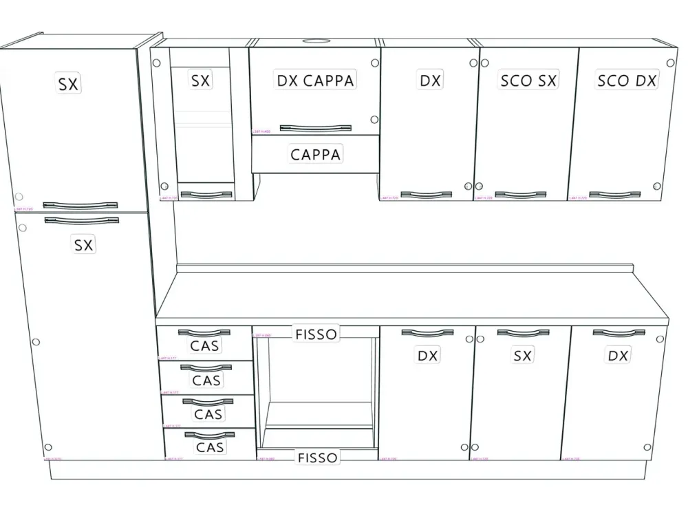 Artigianale Cucina lineare Greta mod 7 con uno sconto vantaggioso- Cucine Lineari|Cucine Moderne
