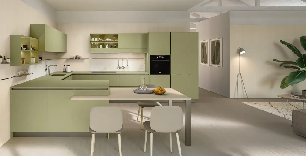 Veneta Cucine Cucina lineare in laccata modello Start time 11 ad un prezzo riservato- Cucine Lineari|Cucine Design