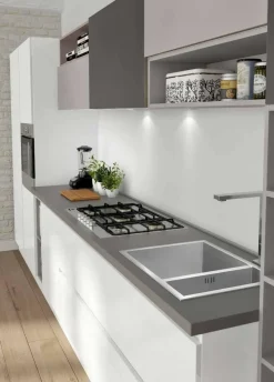 Outlet Cucina lineare in laccata lucido a prezzo ribassato 37% Cucine Lineari|Cucine Design